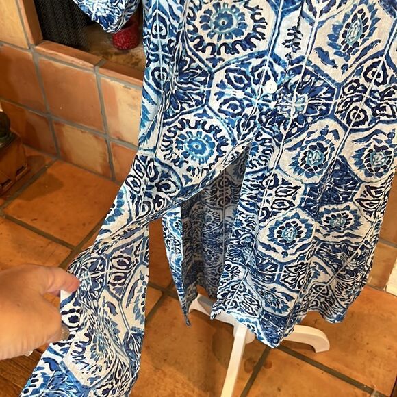 KAS Designs split length kaftan style dress/swimsuit coverup, XL! - Picture 5 of 13